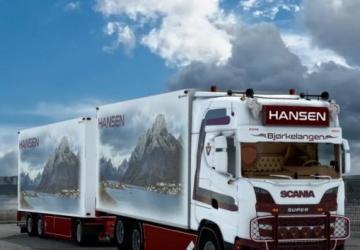 Scania S580 Tandem Hansen version 1.1 for Euro Truck Simulator 2 (v1.48.x)