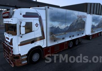 Scania S580 Tandem Hansen version 1.5 for Euro Truck Simulator 2 (v1.54.x)