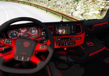 Scania S&R CMI Black & Red Interior version 1.0 for Euro Truck Simulator 2 (v1.35.x, 1.36.x)