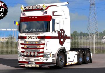 Scania S skin with changeable color strips v1.0 for Euro Truck Simulator 2 (v1.39.x)