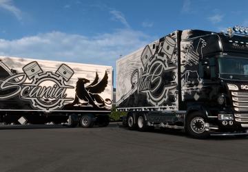 Black&White Skin for Scania RJL version 1.0 for Euro Truck Simulator 2 (v1.36.x)