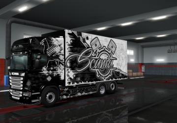 Black&White Skin for Scania RJL version 1.0 for Euro Truck Simulator 2 (v1.36.x)