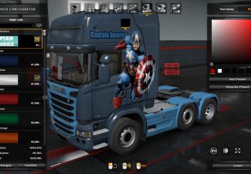 Captain America Skin for Scania Streamline v1.0 for Euro Truck Simulator 2 (v1.35.x, 1.36.x)