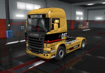 Caterpillar Skin for Scania R and Streamline v1.0 for Euro Truck Simulator 2 (v1.26.x, - 1.39.x)