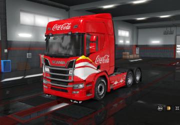 Coca Cola Skin for Scania R&S 2016 and Own Trailer v1.0 for Euro Truck Simulator 2 (v1.32.x, - 1.35.x)