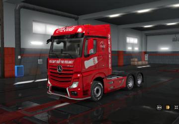 Coca Cola Summer 2019 Skin for Mercedes Benz Actros MP4 v1.0 for Euro Truck Simulator 2 (v1.28.x, - 1.35.x)