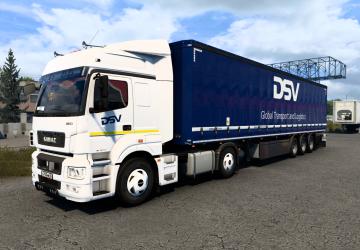 DSV Skin for Kamaz-5490/65206 and SCS Trailer v1.0 for Euro Truck Simulator 2 (v1.36.x, - 1.43.x)