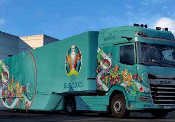 Euro 2020 Skin for DAF 2021 and AeroDynamic Trailer v1.0 for Euro Truck Simulator 2 (v1.40.x, 1.41.x)