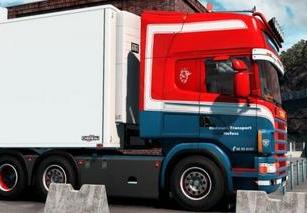 Ex Hanstholm Container Transport Skin for Scania R4 by RJL v1.0 for Euro Truck Simulator 2 (v1.43.x)