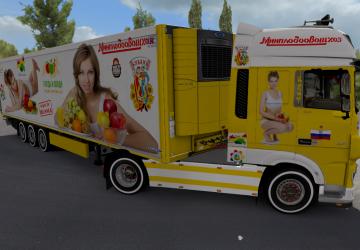 Fruits Skin for DAF XF Euro 6 and Krone Cool Liner v1.0 for Euro Truck Simulator 2 (v1.35.x, - 1.37.x)