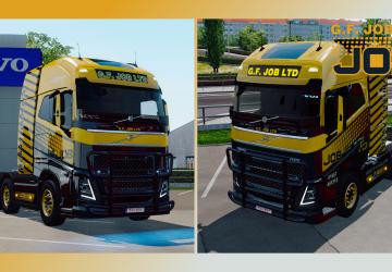 G.F. JOB ltd Skin for Volvo FH 2012 version 1.0.1 for Euro Truck Simulator 2 (v1.35.x, - 1.40.x)