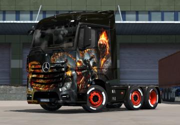 Ghost Rider 2 Skin for Mercedes Actros MP4 v1.0 for Euro Truck Simulator 2 (v1.35.x, 1.36.x)