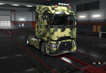 Camouflage Skin for Renault Range T version 1.0 for Euro Truck Simulator 2 (v1.35.x, 1.36.x)