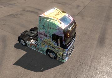 Russia Map Skin for Volvo FH 2012 version 1.0 for Euro Truck Simulator 2 (v1.33.x, 1.34.x)