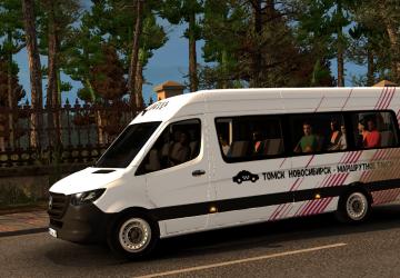 Route Taxi Skin for Mercedes Benz Sprinter 2019 v1.0 for Euro Truck Simulator 2 (v1.35.x, - 1.37.x)