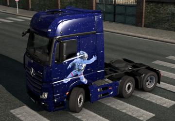 Metalic Space Skin for Mercedes Actros MP4 v1.0 for Euro Truck Simulator 2 (v1.36.x)