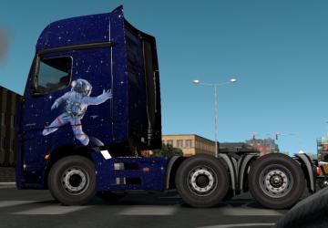 Metalic Space Skin for Mercedes Actros MP4 v1.0 for Euro Truck Simulator 2 (v1.36.x)