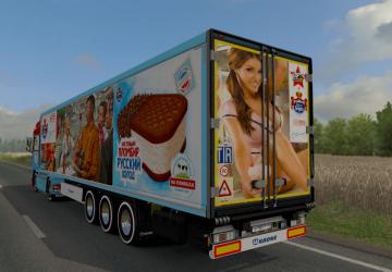 Ice Cream Skin for DAF XF 105 and Krone Cooliner v1.0 for Euro Truck Simulator 2 (v1.35.x, 1.36.x)