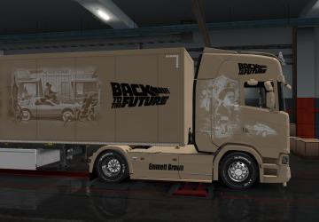 Skin Back to the Future for Scania S and trailer v1.0 for Euro Truck Simulator 2 (v1.35.x)