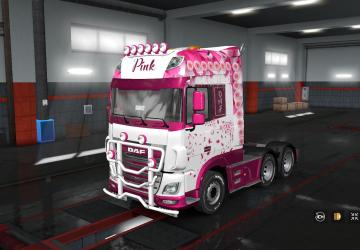 Pink Skin + Bonus for DAF XF Euro 6 version 1.0 for Euro Truck Simulator 2 (v1.32.x, - 1.35.x)