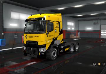 Renault Sport Racing Skin for Renault T Range and Trailer v1.0 for Euro Truck Simulator 2 (v1.35.x)