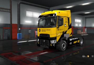 Renault Sport Racing Skin for Renault T Range and Trailer v1.0 for Euro Truck Simulator 2 (v1.35.x)
