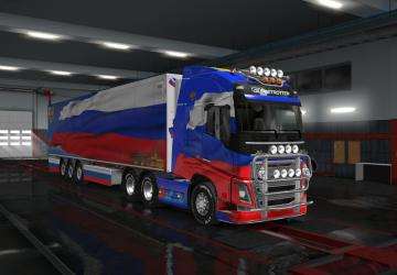 Russia Skin for Volvo FH 2012 version 1.0 for Euro Truck Simulator 2 (v1.35.x, - 1.43.x)