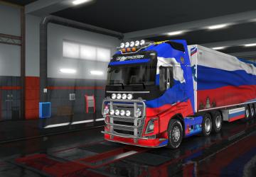 Russia Skin for Volvo FH 2012 version 1.0 for Euro Truck Simulator 2 (v1.35.x, - 1.43.x)
