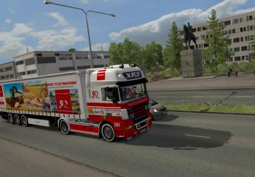 Rostselmash Skin for DAF XF 105 and Krone Profiliner v1.0 for Euro Truck Simulator 2 (v1.35.x, 1.36.x)