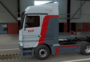 RZD Skin for Mercedes Actros MP3 version 1.0 for Euro Truck Simulator 2 (v1.36.x, - 1.39.x)
