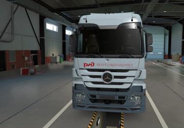 RZD Skin for Mercedes Actros MP3 version 1.0 for Euro Truck Simulator 2 (v1.36.x, - 1.39.x)