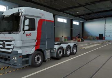 RZD Skin for Mercedes Actros MP3 version 1.0 for Euro Truck Simulator 2 (v1.36.x, - 1.39.x)