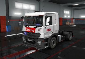 Dentro Transport Company Skin for Mercedes Actros MP3 v1.0 for Euro Truck Simulator 2 (v1.35.x, 1.36.x)
