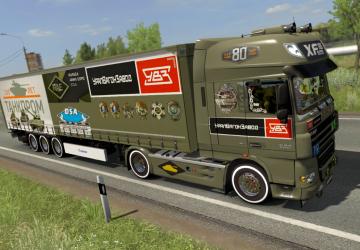 UralVagonZavod Skin for DAF XF 105 and Krone Profliner v1.0 for Euro Truck Simulator 2 (v1.35.x, 1.36.x)