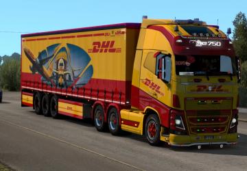 Skinpack DHL TNT Trucks Trailers version 1.0 for Euro Truck Simulator 2 (v1.38.x)