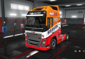 Marc Márquez Skin Pack for Own Trailer and Volvo FH16 2012 v1.0 for Euro Truck Simulator 2 (v1.32.x, - 1.35.x)