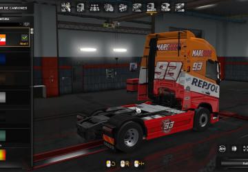 Marc Márquez Skin Pack for Own Trailer and Volvo FH16 2012 v1.0 for Euro Truck Simulator 2 (v1.32.x, - 1.35.x)