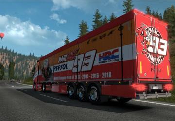 Marc Márquez Skin Pack for Own Trailer and Volvo FH16 2012 v1.0 for Euro Truck Simulator 2 (v1.32.x, - 1.35.x)