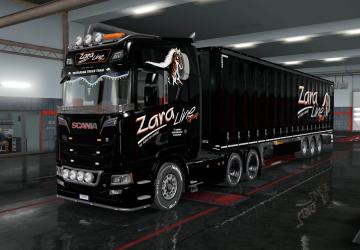 Zara Line Skins for DAF XF & Scania S and Trailer v1.0 for Euro Truck Simulator 2 (v1.35.x, 1.36.x)