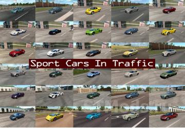 Sport Cars Traffic Pack version 12.1 for Euro Truck Simulator 2 (v1.46.x)