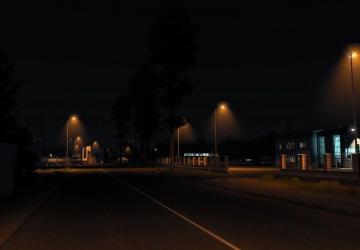 Street Lamps with Fog version v1.0 for Euro Truck Simulator 2 (v1.44.x)