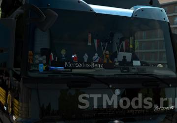 Table & wind-shield set for Actros MP3 v1.4.3 for Euro Truck Simulator 2 (v1.49.x)