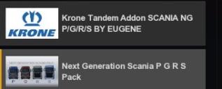 Tandem Krone addon for Scania P G R S version 1.4 for Euro Truck Simulator 2 (v1.43.x)