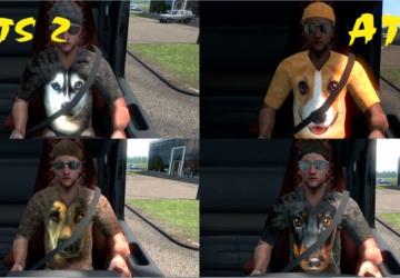 Driver Texture Dog T Shirt version 1.0 for Euro Truck Simulator 2 (v1.35.x, 1.36.x)