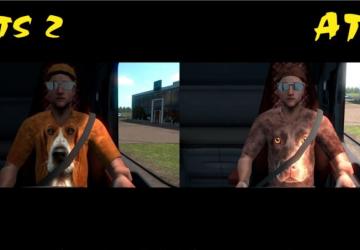 Driver Texture Dog T Shirt version 1.0 for Euro Truck Simulator 2 (v1.35.x, 1.36.x)