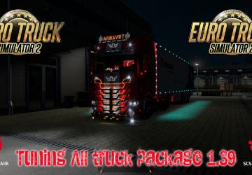 Tuning All truck package version 2.6 for Euro Truck Simulator 2 (v1.45.x)