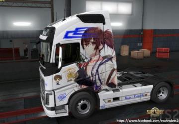 Volvo FH4 Kaga Kancolle Skin version 1.0 for Euro Truck Simulator 2 (v1.14.x, - 1.37.x)