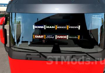 Truck Flags with Car Brand Names version 1.1 for Euro Truck Simulator 2 (v1.48)