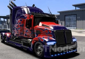 Western Star 5700 Optimus Prime version 10.04.25 for Euro Truck Simulator 2 (v1.54.x)