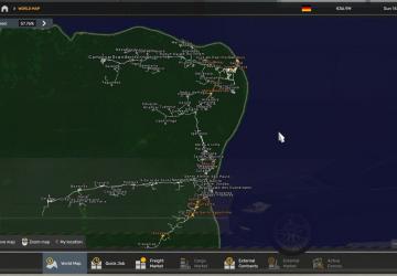 World Map Background version 2.0 for Euro Truck Simulator 2 (v1.54.x)